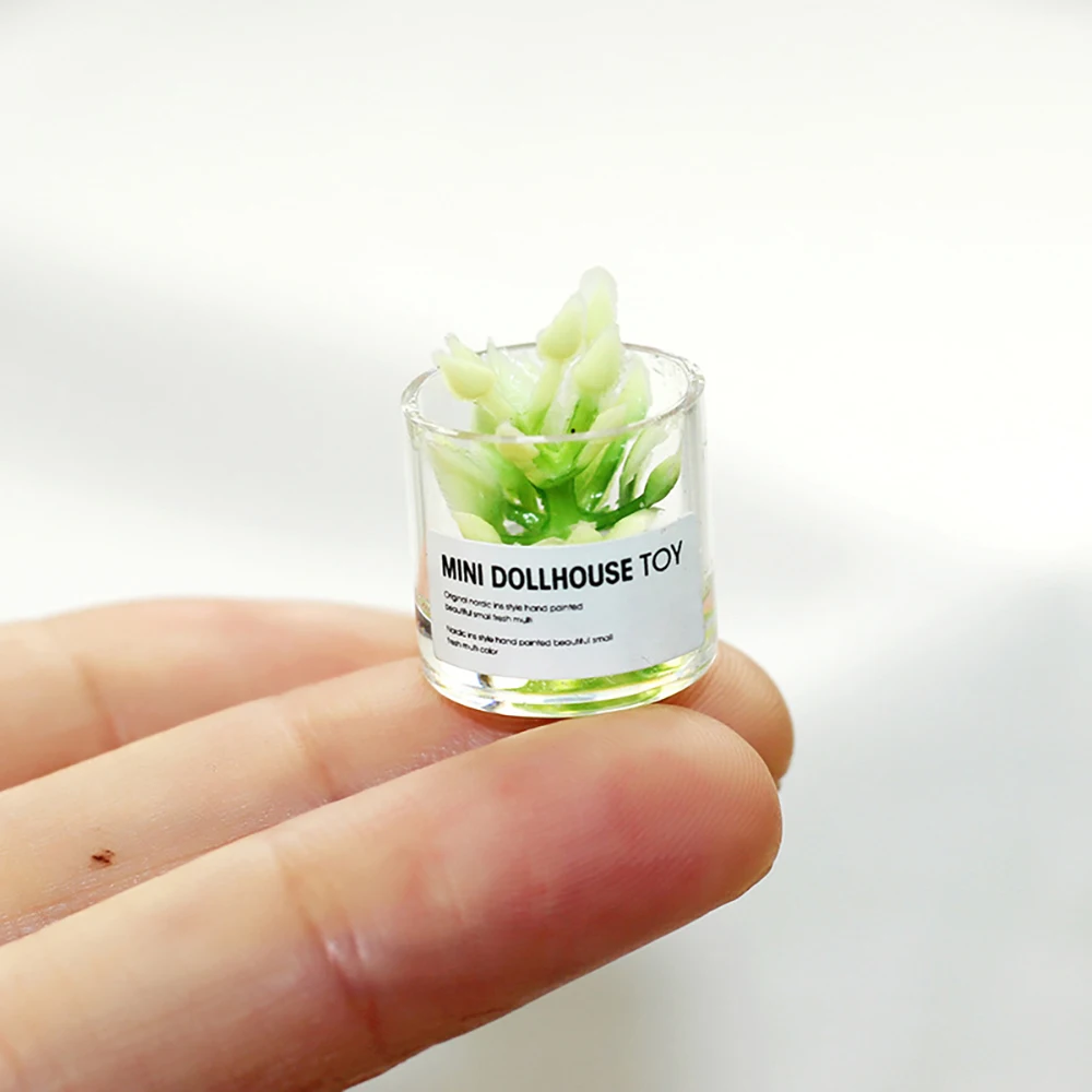 

1 шт. 1/12 кукольный домик миниатюра аксессуары Мини Стеклянная бутылка зеленый модель растений для кукольного домика украшение ob11