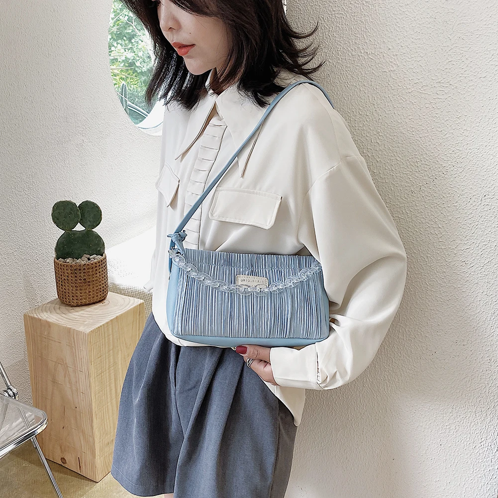 

Модные прозрачные сумки через плечо с цепочкой, Классическая текстура, изящная, креативная, шикарная, женская, элегантная, PU Сумка через пле...