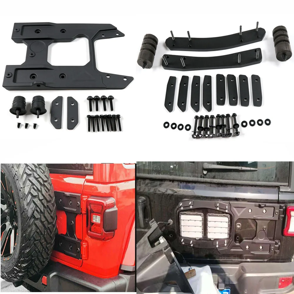 

Oversize Spare Tire Support Tailgate Reinforcement for Wrangler JL 2018 2019 OVERSIZED SPARE TIRE CARRIER REINFORCEMENT KIT