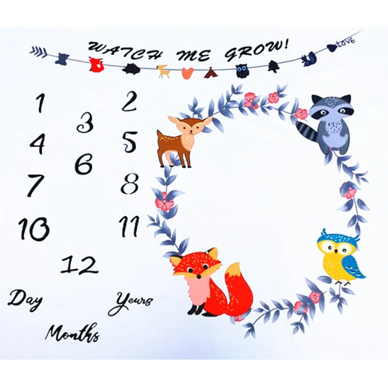 

Ежемесячное одеяло для новорожденных, реквизит для фотосъемки, многоразовое Пеленальное Одеяло для младенцев 3XUC