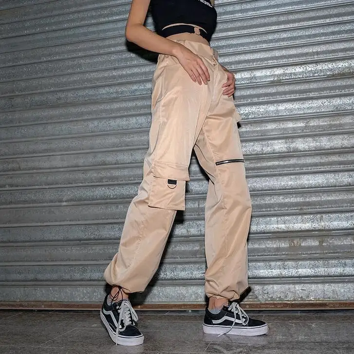 Женские камуфляжные брюки карго с высокой талией повседневные спортивные штаны