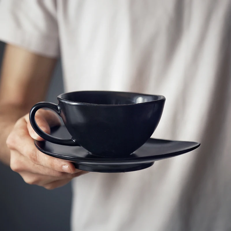 Простая Скандинавская чашка твердая черная Высококачественная из костяного