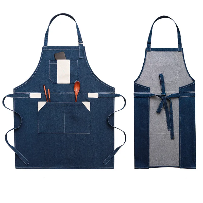 Senyue хит кухонный джинсовый Рабочий Фартук унисекс для приготовления пищи фартук