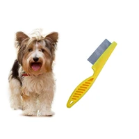 pet grooming brush stainless steel dog grooming comb shedding hair dog brush cleaning professional dog cat comb with handle