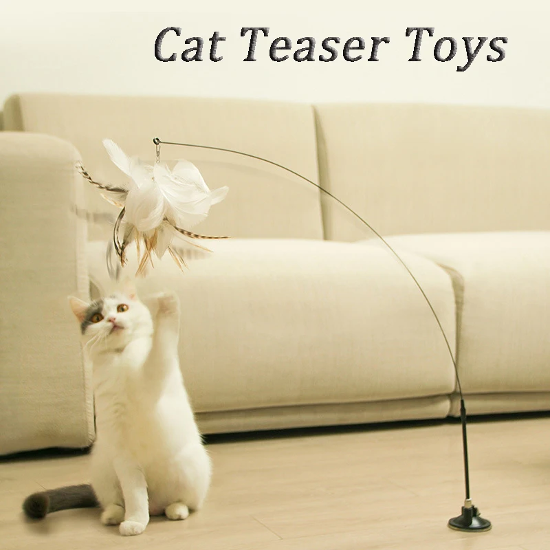 

Simulation Bird Interactive Cat Toy Funny Feather Bird with Bell Cat Stick Toys for Kitten Playing Teaser Wand Toy Cat Supplies