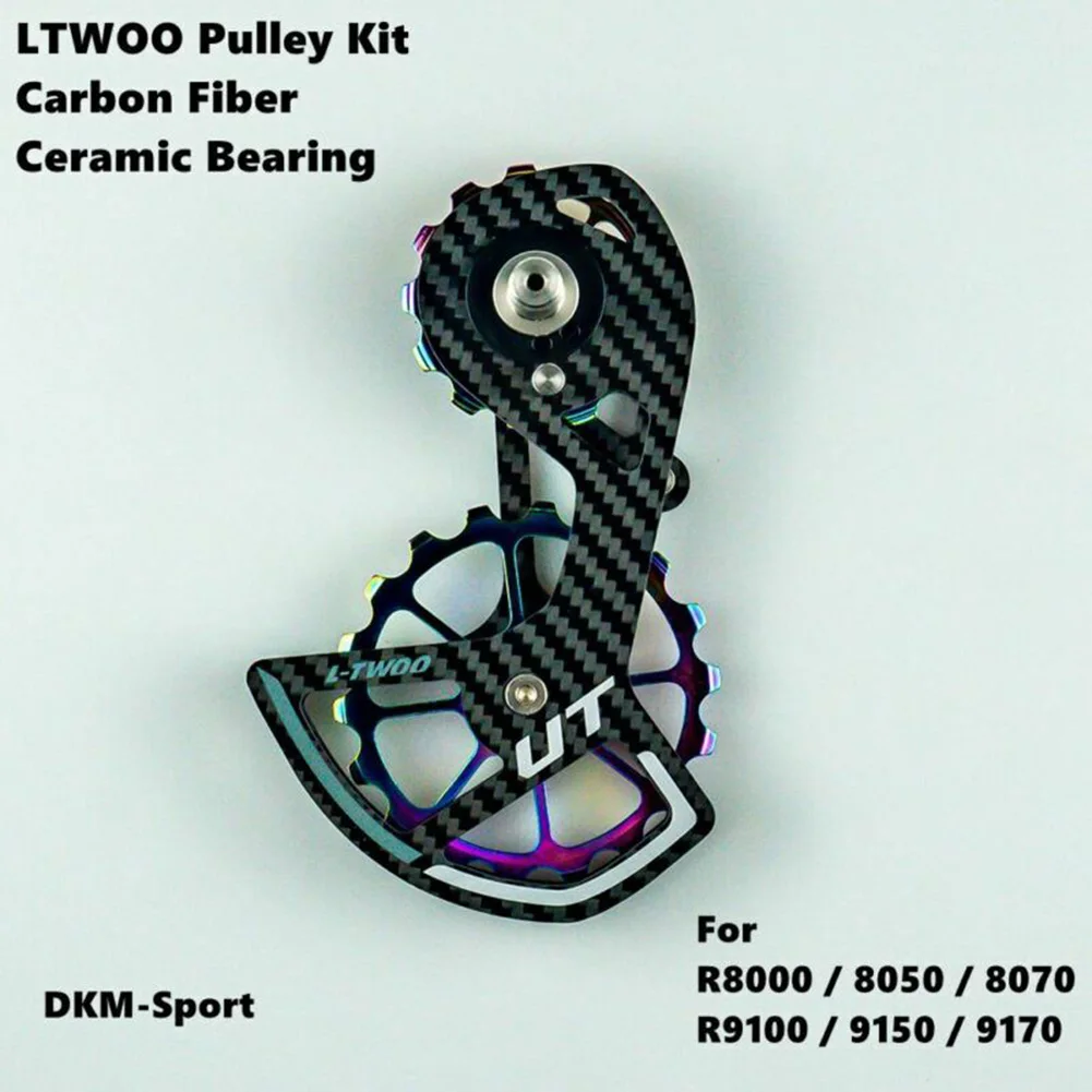 

LTWOO 12T-18T Carbon Fiber Bike Rear Derailleur Ceramic Bearing Cage Pulley Wheel Kit For Universal Model R8000-R9100