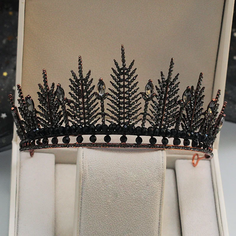 Ювелирные украшения в стиле барокко черные кристаллы снежные цветы свадебные