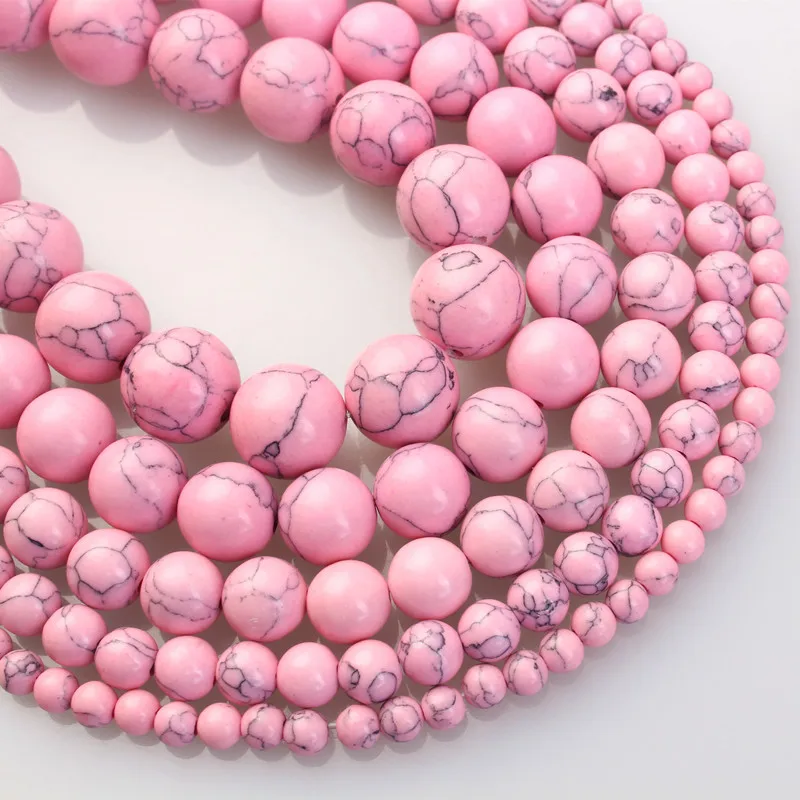 Stone Beads White Green Pink Blue Turquoises Loose For Jewelry Making DIY Bracelet Necklace Pick Size 4 6 8 10 12mm | Украшения и