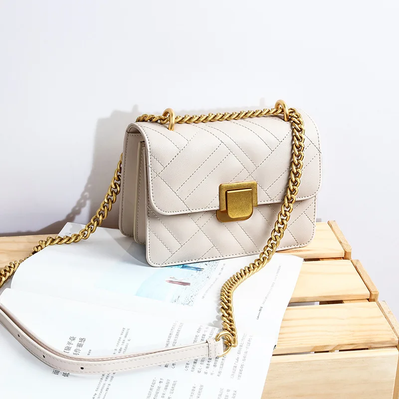 

Women's crossbody bags new leather women messenger chain bag shoulder small square bag designer popular wild INS bag kawaii