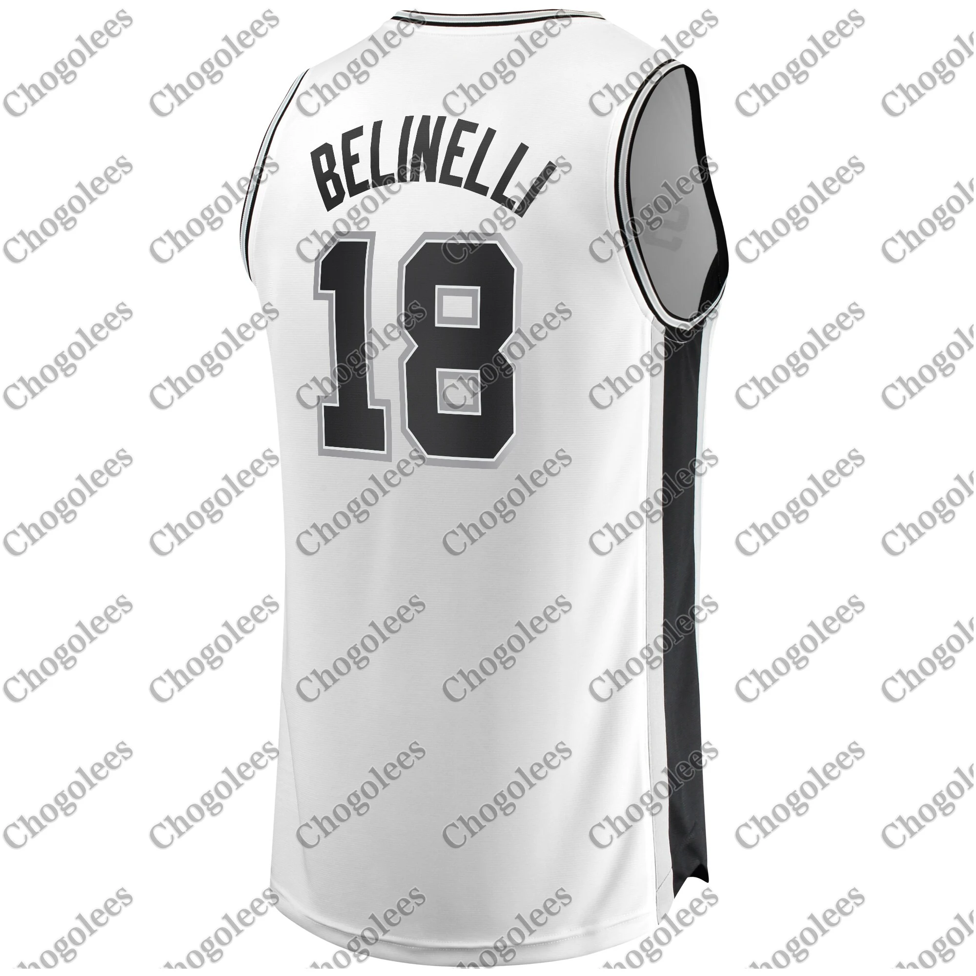 

Men Basketball Jersey Marco Belinelli San Antonio Branded Fast Break Player Jersey Association Edition White
