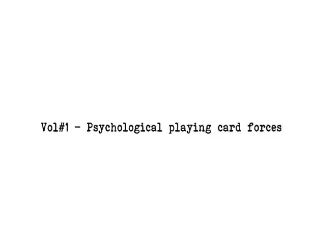 

Mentalism Master Class Vol 1-13 / vol.1 Psychological Card Forces by Peter Turner - magic tricks