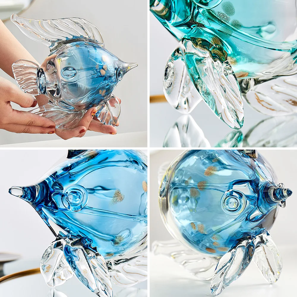 

christmas decoration Glass Fish Creative Ornaments Living Room Bedroom Desktop Ornaments Gifts Collection figurines for interior