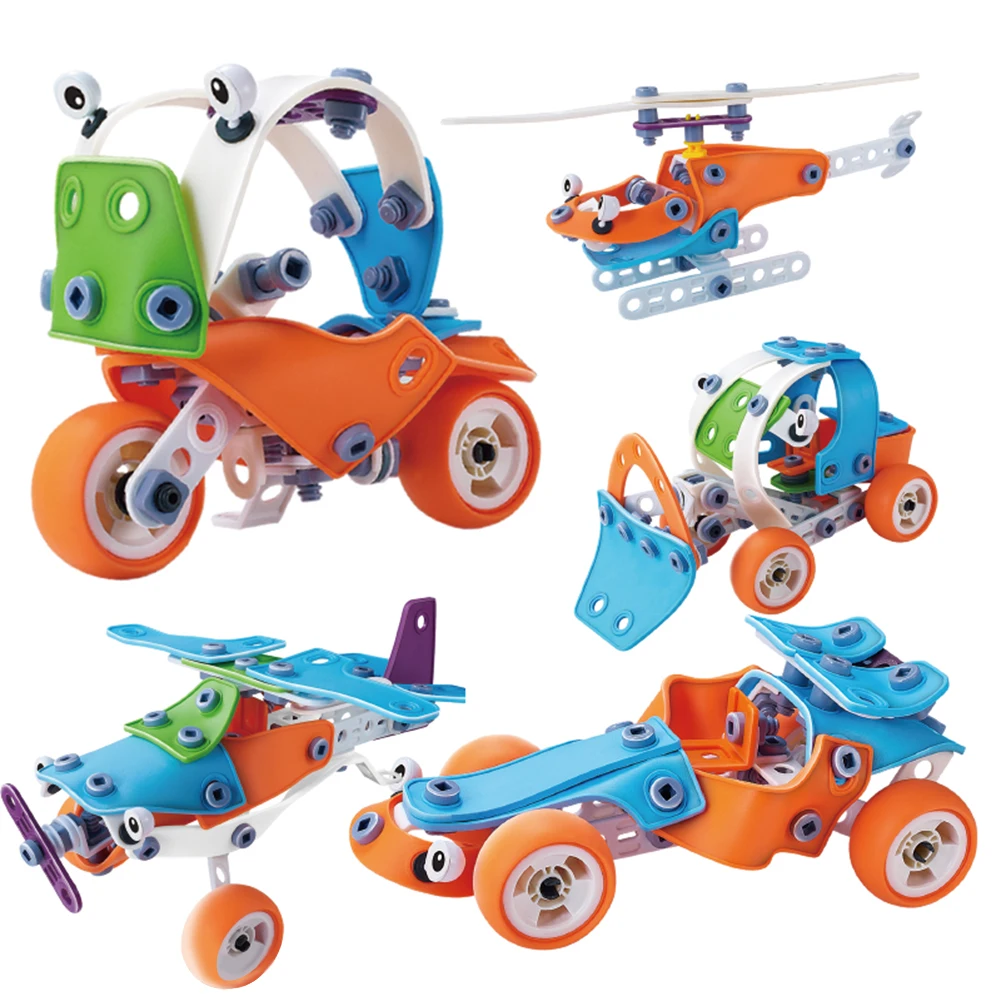

5 in 1 Assembly Concept Car Model Puzzle Toys Desktop Building Blocks Car Fun Amazing Toy Parent-Child Interactive Toys for Kids