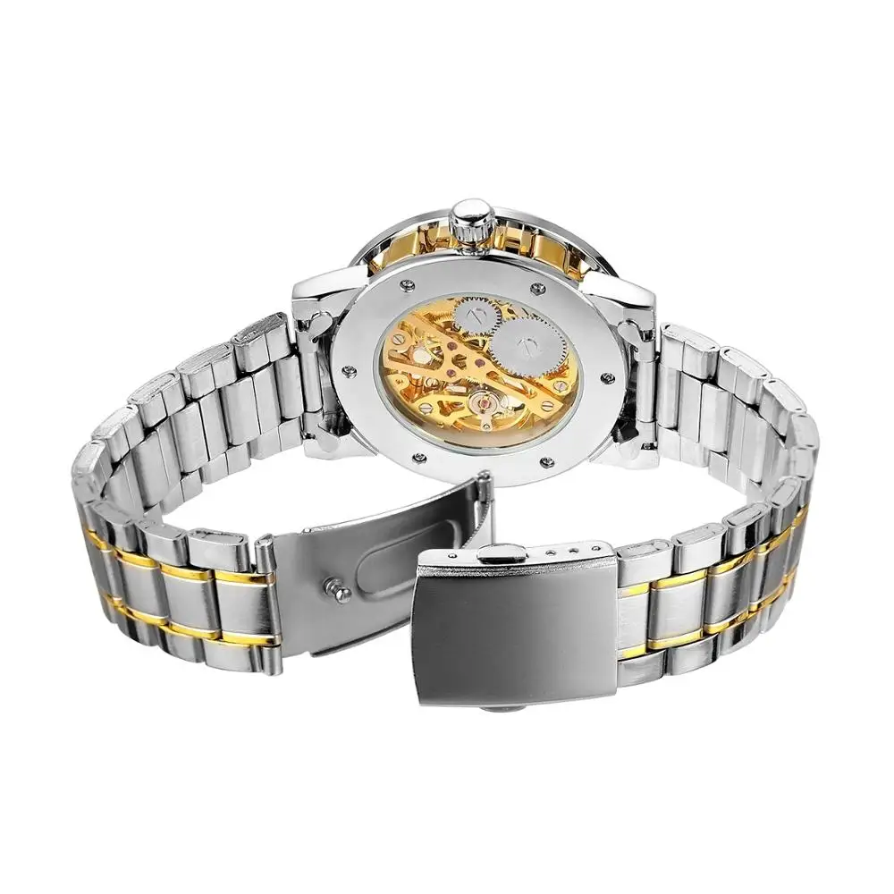 Модные мужские часы Winner с бриллиантовыми римскими цифрами и циферблатом деловые