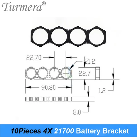 Кронштейны для аккумуляторов Turmera 21700, 10 шт.