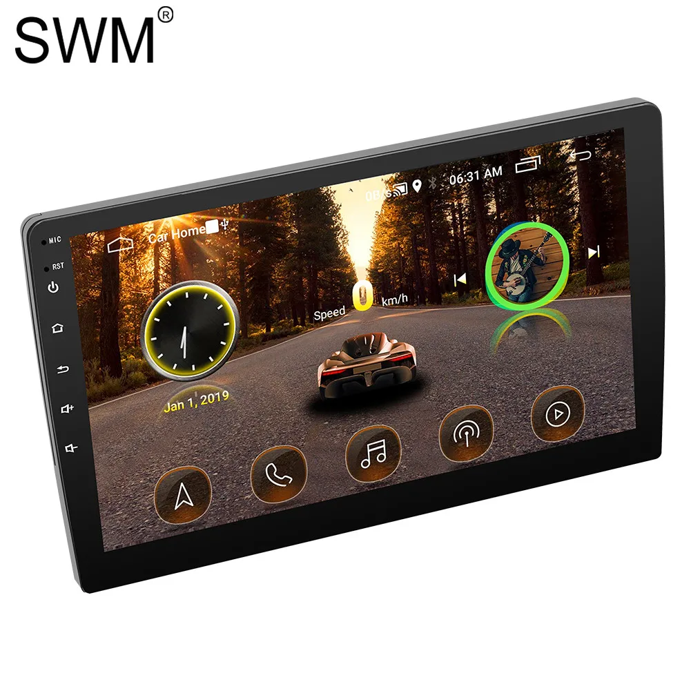 Car Radio Autoradio 10" Android 8.1 Wifi Car Stereo Radio Coche GPS Radio Carro Bluetooth Mirrorlink Samochodowe Reversing Cam - Color: Radio Only