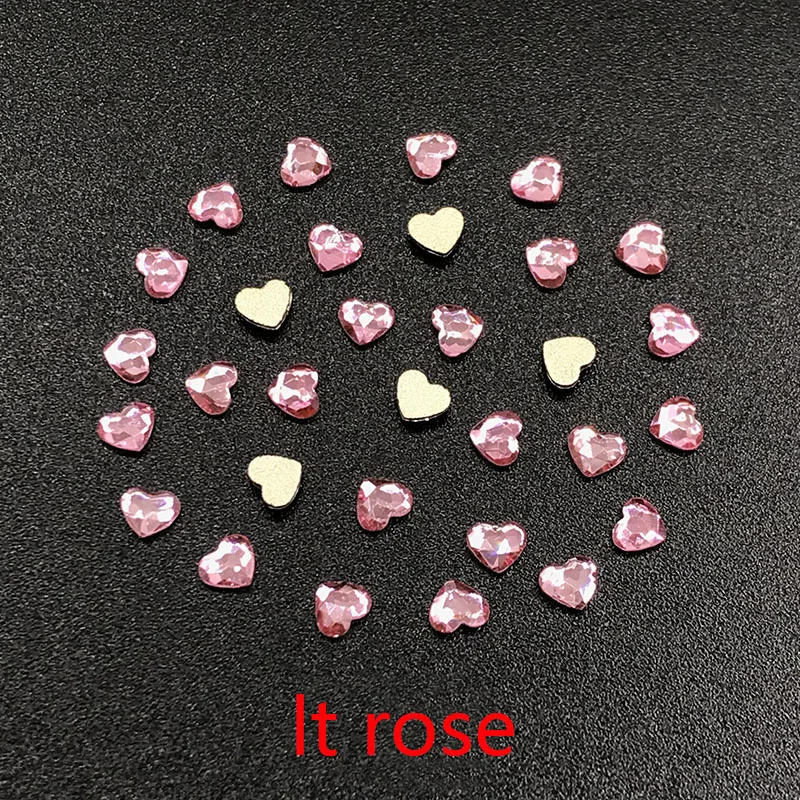 30/100 шт. стеклянные блестящие камни в форме сердца 3 мм