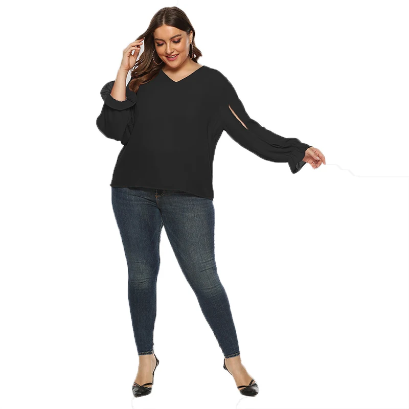 2020 летняя и осенняя Женская рубашка повседневная однотонная Свободная шифоновая