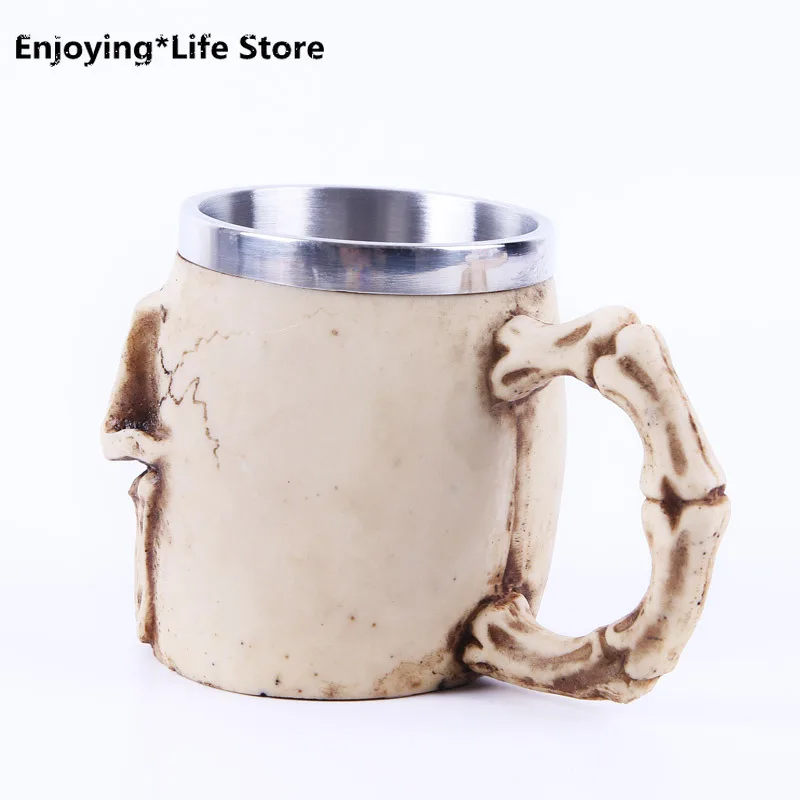 

Mug Tea Cup Resin Skull Wine Glass Stainless Steel Cup Home Decoration Bar Cup Coffee Mug