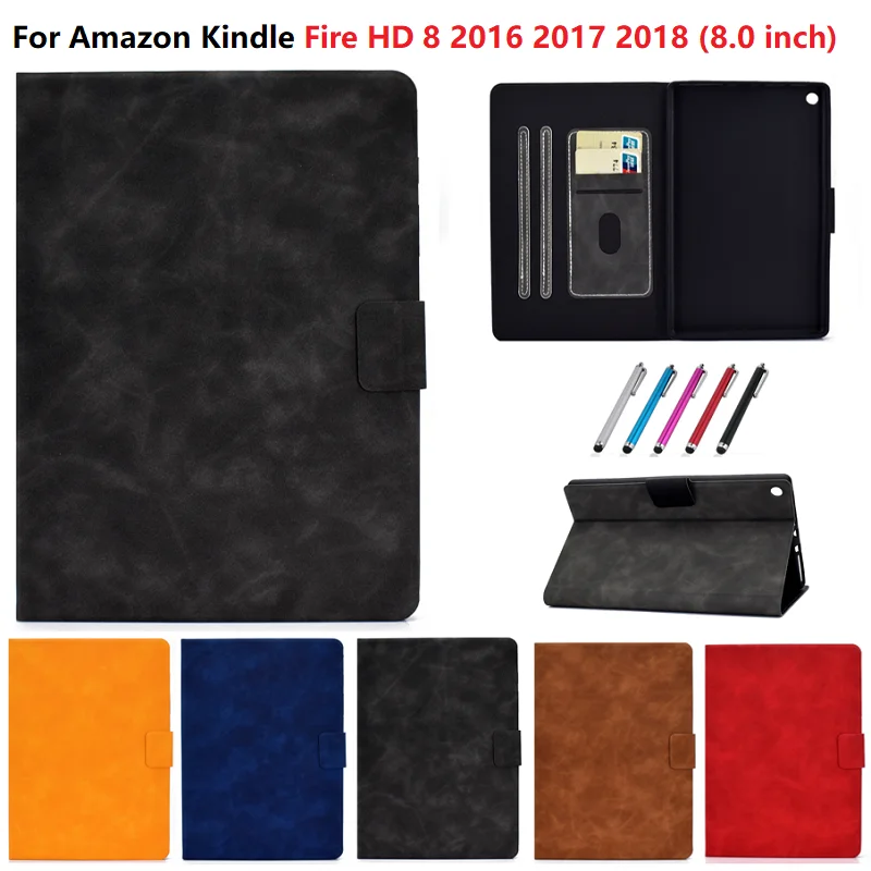 Чехол для Amazon Kindle Fire HD8 2016 2017 HD 8 2018 Складная подставка из ПУ чехол 0 дюйма + ручка |