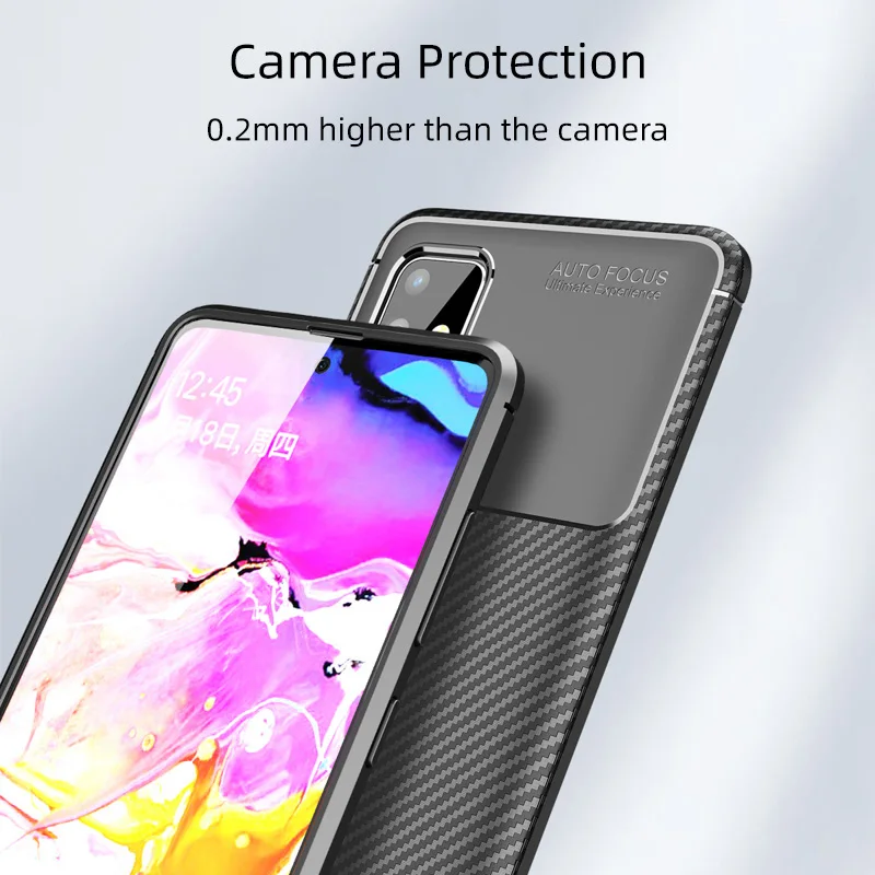 

Carbon Fiber Case For Samsung A51 A71 Case A7 A8 Plus 2018 A8S A9S A90 Shockproof Cover For Samsung J4 J6 Plus J7 J2 Pro 2018