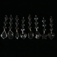 8pcslot clear chandelier glass crystals lamp prisms parts hanging drops pendants hanging suncather ornament