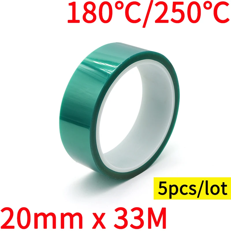 

5pc 20mm x 33m Green PET Film Tape High Temperature Heat Resistant PCB Solder SMT Plating Spray Paint Insulation Protection