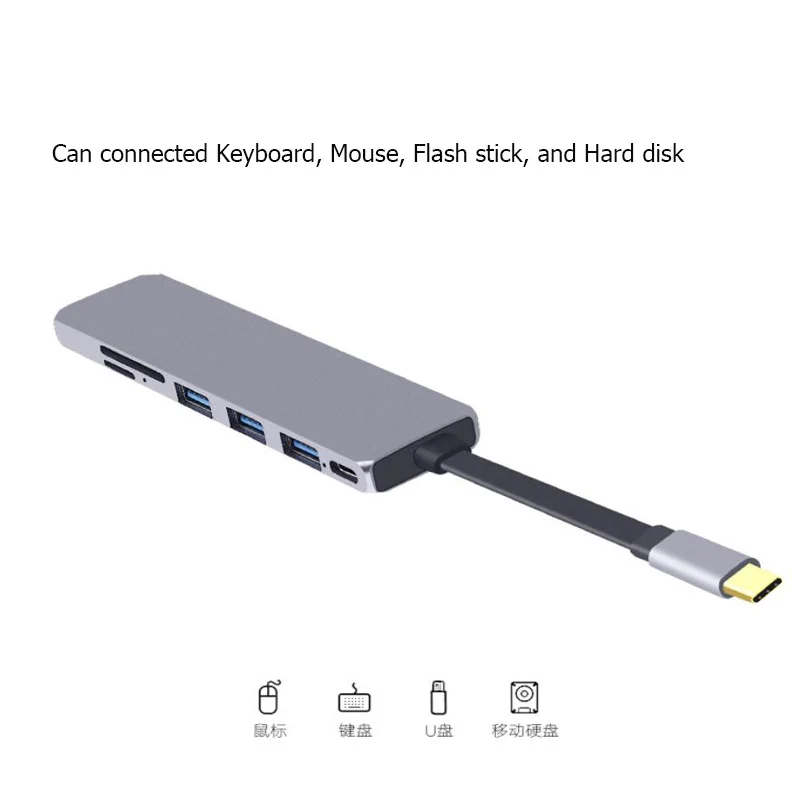 USB-концентратор Type-C мультипортовый адаптер с 4K HDMI для MacBook Pro 2018 2017 2016 SD Micro Card Reader