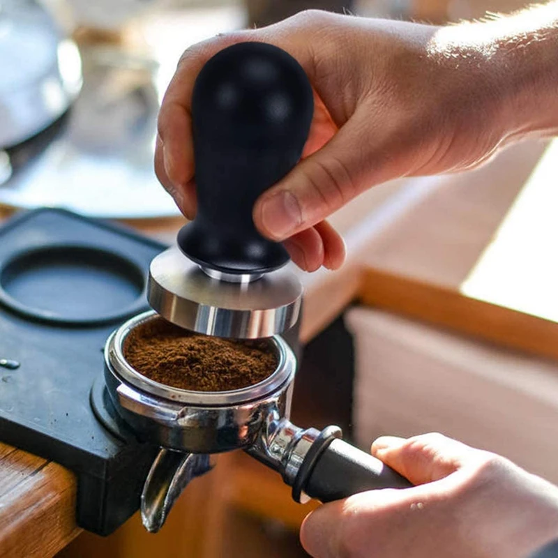 Prensa de caf&eacute; ajustable de 49/51/53/58MM, distribuidor de Espresso de presi&oacute;n constante, martillo de polvo de fuerza de acero inoxidable-3