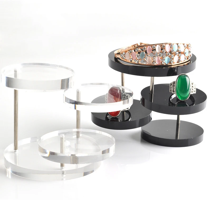 

New Jewelry Organizer Jewelry Display Stand Clear 3 Tray Acrylic Earring Bracelet Necklace Display Stand Shelf SWD889