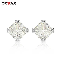 oevas classic 100 925 silver created moissanite gemstone wedding engagement ear studs earrings fine jewelry gifts wholesale