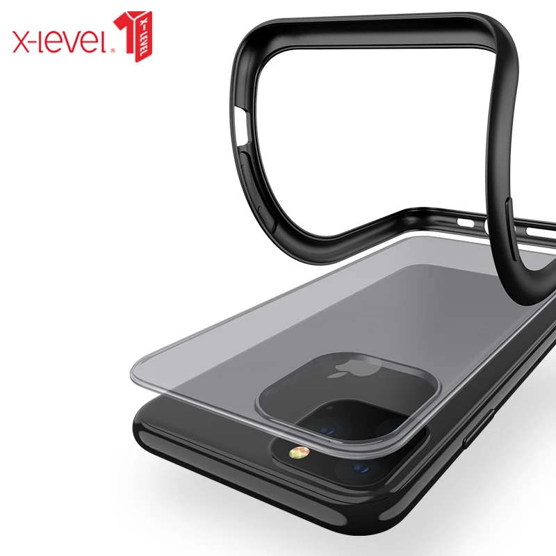 X-Level бампер чехол для iPhone 11 Pro X XR XS MAX анти-отпечатков пальцев матовая прозрачная