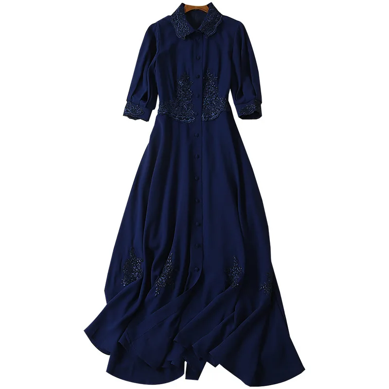 Шифоновое кружевное платье с вышивкой на талии Новинка лета 2019|Женские платья| |