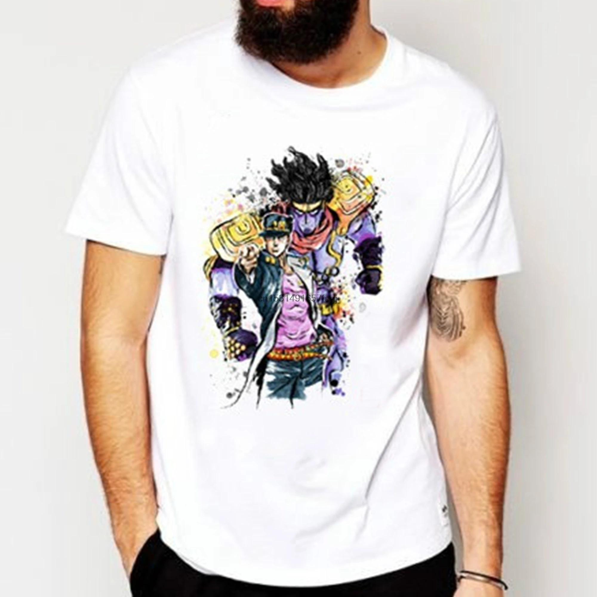 Хлопковая футболка Kujo Jotaro Star Platinum для мужчин и женщин | Мужская одежда