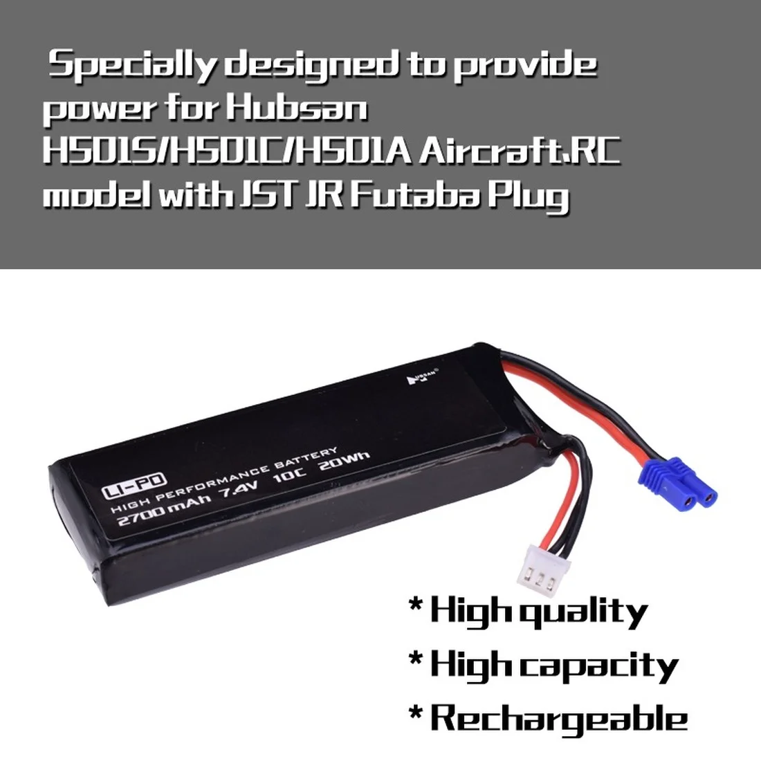 

Аккумулятор для квадрокоптера Hubsan H501S H501C H501W X4, 7,4 В, 2700 мАч