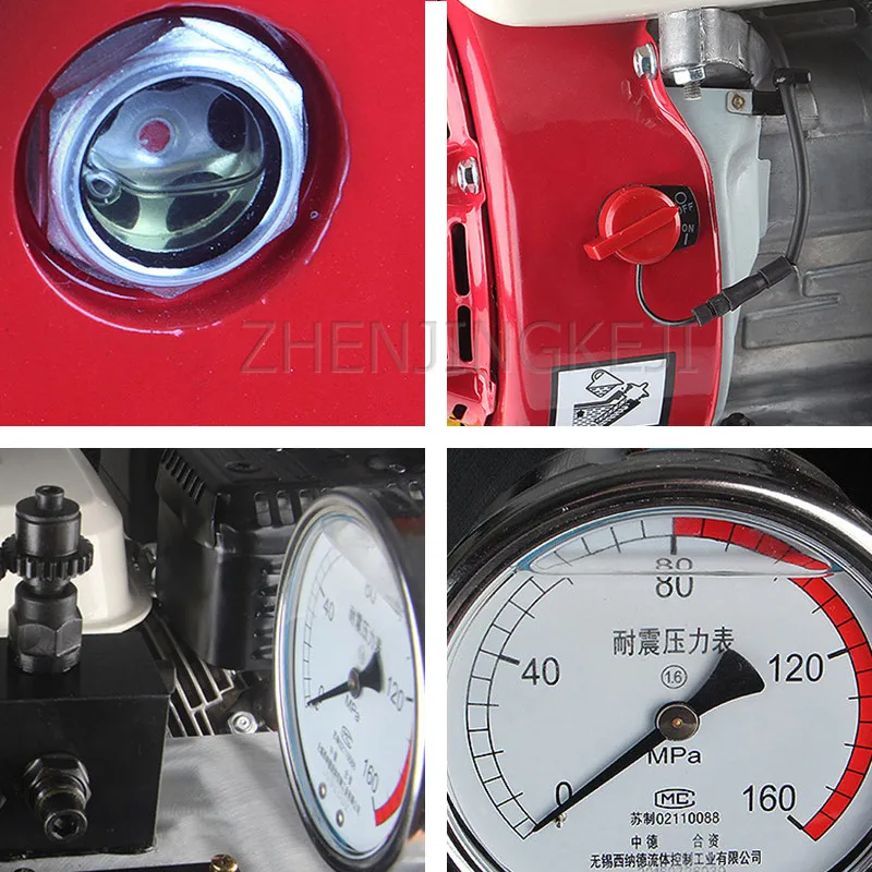 

Gasoline Engine Motor Pump 80Mpa Machinery Parts Dual-circuit Ultra-high Pressure Motorized Oil Pump Hydraulic Pump Tools