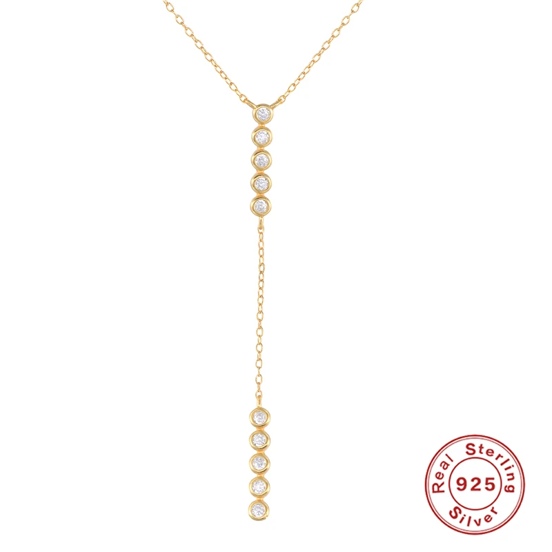 

BOAKO 925 Sterling Silver Clavicle Diamond Necklace for Women Chain Pendant Necklaces Collares Charms Mujer Jewelry Mama's Gifts