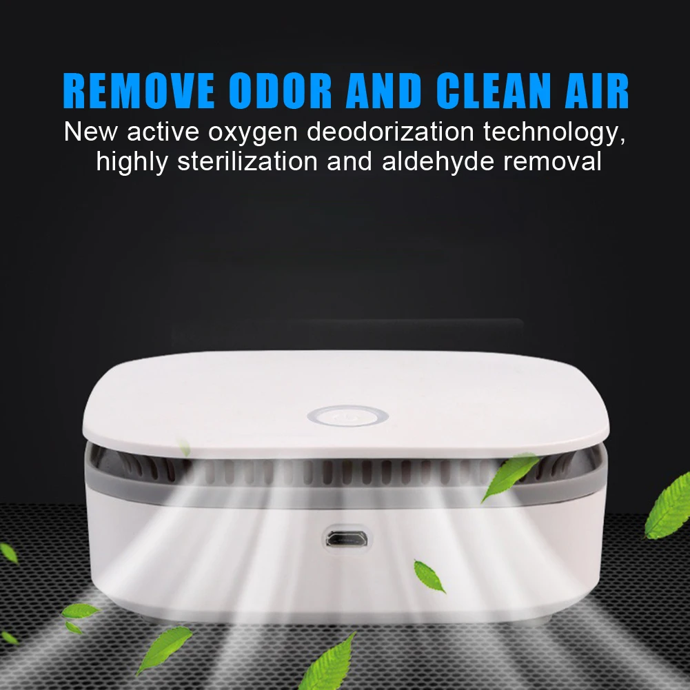 

Mini Air Purifier Smart Portable Fridge Freshen Air Cleaner Ozone Anion Generator USB Rechargeable Kitchen Auto Home Clear Odor