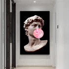 Современный черный фон Vaporwave скульптура Давида художественные плакаты Печать на холсте фотография искусства для домашнего декора