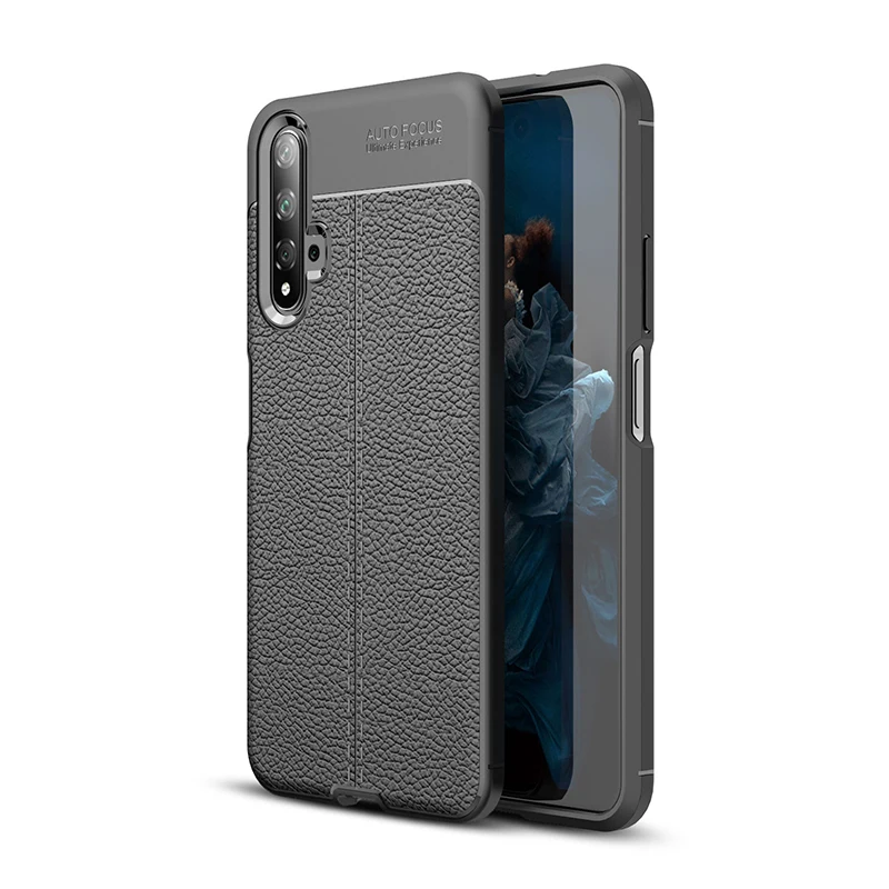 black Роскошный ПУ; кожа; силикон Coque Телефон задняя крышка чехол для huawei honor 20 pro lite 20i 20s v20 honor 20 20pro мягкие силиконовые чехлы - Цвет: black