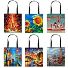 Effie Tower  London Landscape Tote, женские сумки, женская Холщовая Сумка на плечо, большая вместительность, женские сумки для покупок, Женская дорожная сумка