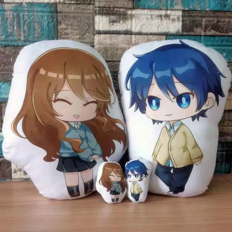 

Anime Horimiya Q Version Manga Peripheral Couples Double Sided Plush Pillow Sofa Cushion Stuffed Plush Toys Gift For Lovers