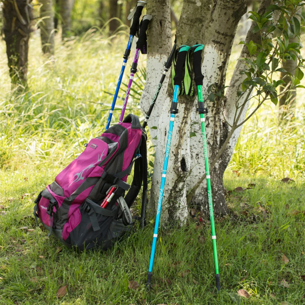 

Aluminum Alloy 5 Sections Walking Stick Foldable Telescopic Trekking Pole Walking Cane Retractable Anti-slip Mobility Aid for Me