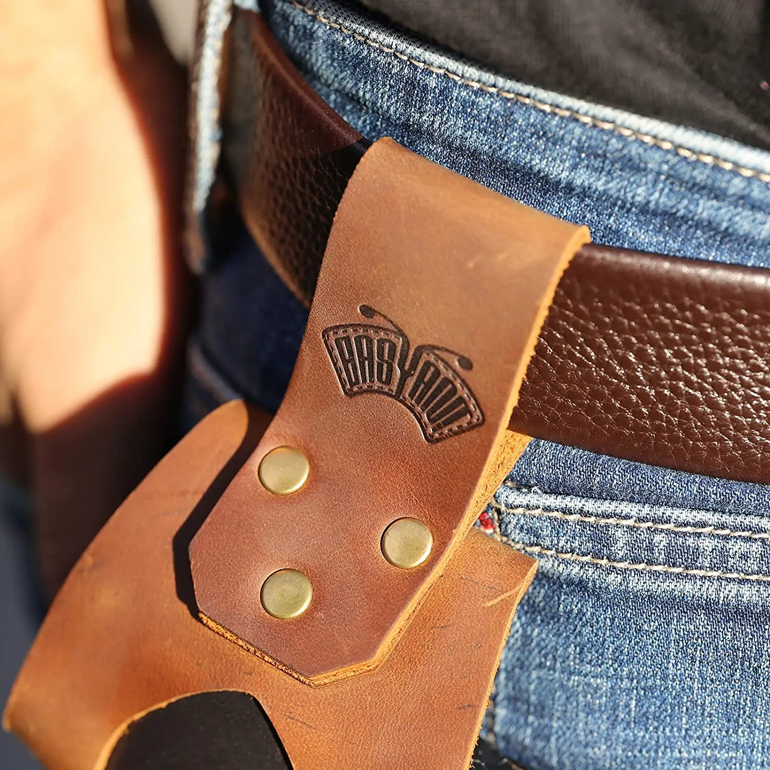 Кожаная кобура для топора кожаная Петля ремня винтажный кожаный Открытый Чехол