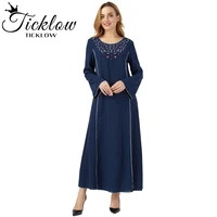 ramadan aid moubarak dresses for women abaya dubai turkey islam muslim blue long dress vestido caftan robe longue vetement femme
