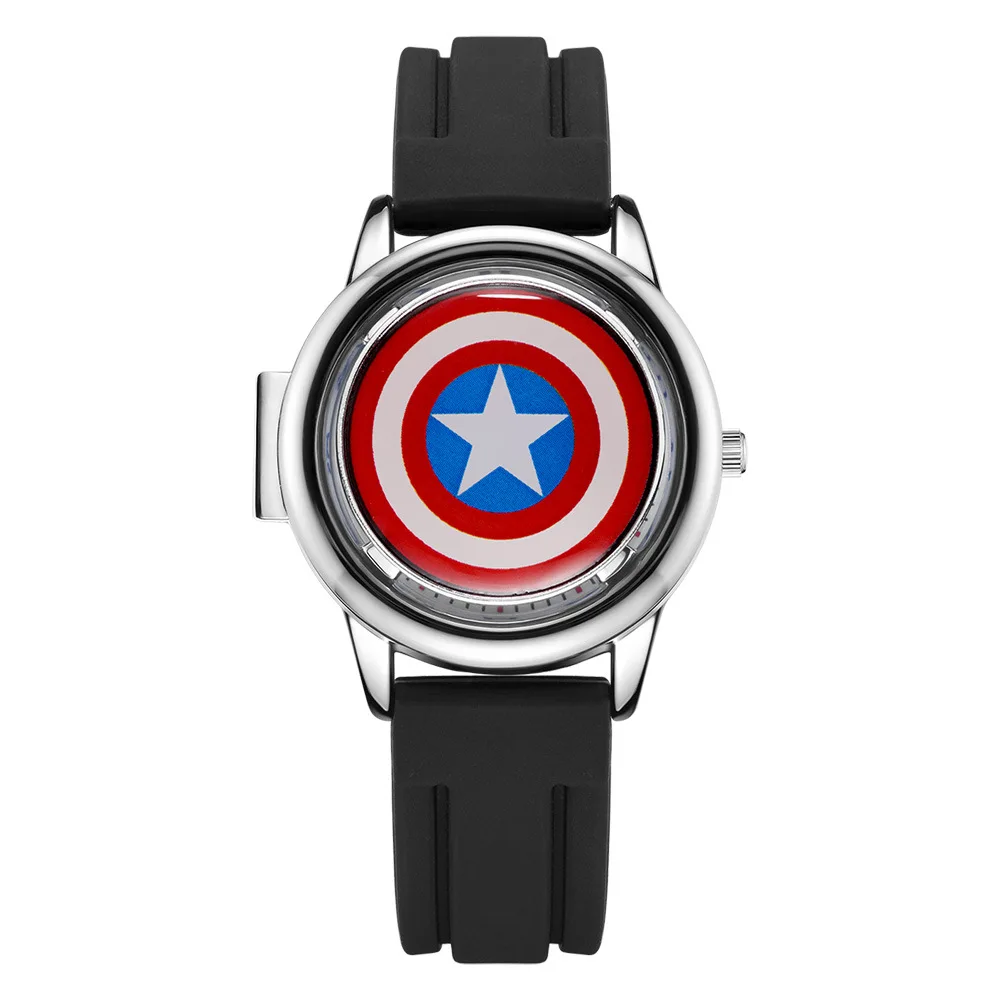 Оригинальные часы Marvel Captain America Shield, кварцевые часы с откидной крышкой, Человек-паук, детские часы, студенческий подарок, детские модные часы ... от AliExpress RU&CIS NEW