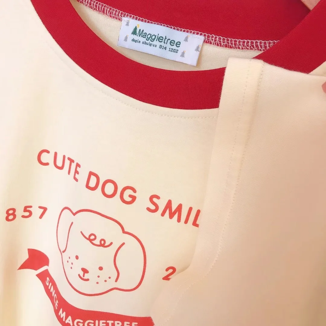 

2021 summer new little fresh soft girl children's friend student round neck short sleeve T-shirt