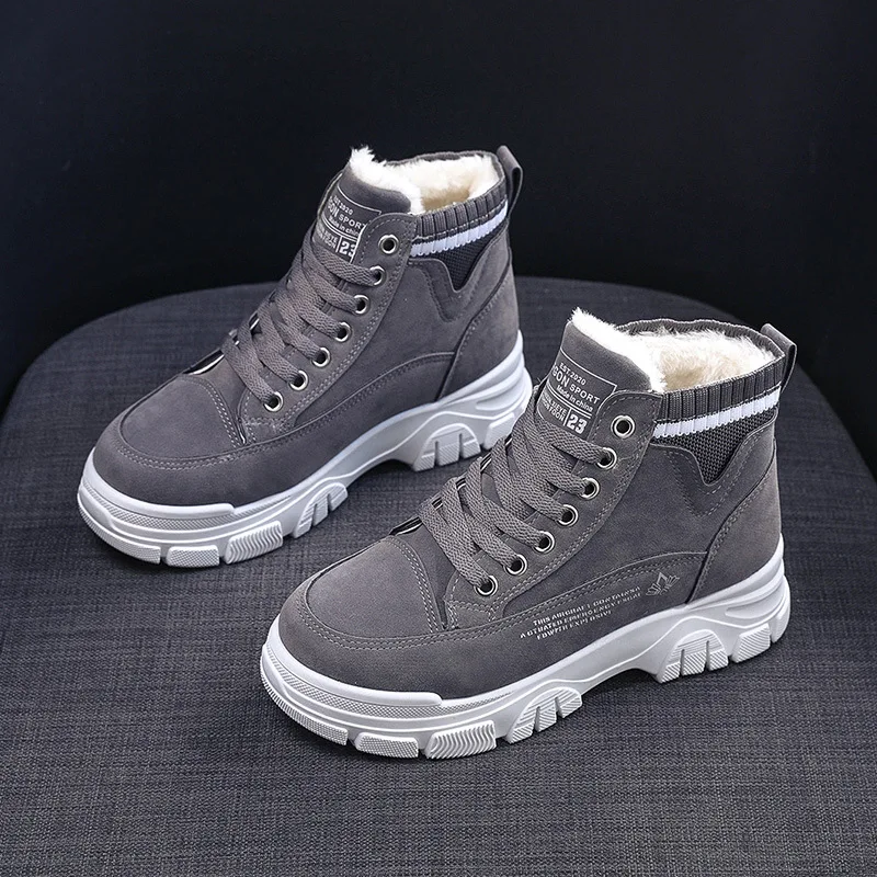 

2021 Winter Boots Women Sneakers Fashion Casual Shoes Flats Women Shoes Comfort Warm Plush Vulcanized Shoes Zapatos De Mujer