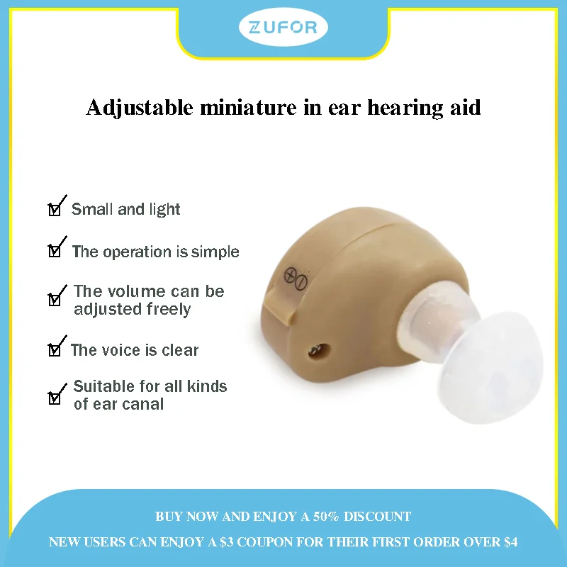 

Adjustable Mini Ultra Small Invisible Sound Amplifier Hearing Aid In Ear Sound Enhancement Deaf Aid For ear