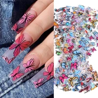 10pcs butterfly nail foils laser holographic starry paper adhesive sticker tips nail art transfer foils manicure tools ch8102